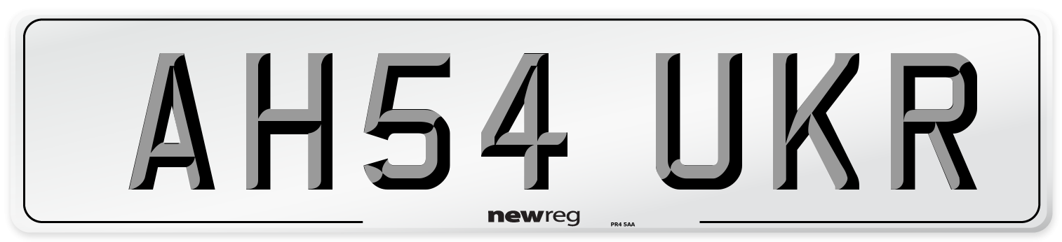 AH54 UKR Number Plate from New Reg